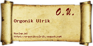 Orgonik Ulrik névjegykártya